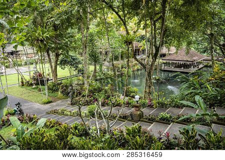 Gunung Kawi Sebatu Temple, Ubud, Bali, Indonesia. The Temple Complex Is Located Within The Highland 