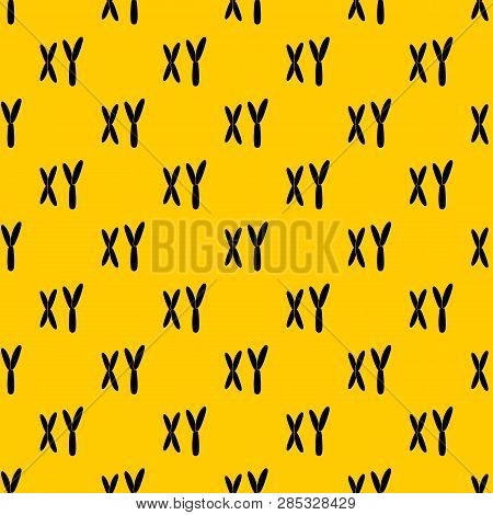 Human Chromosomes Pattern Seamless Vector Repeat Geometric Yellow For Any Design