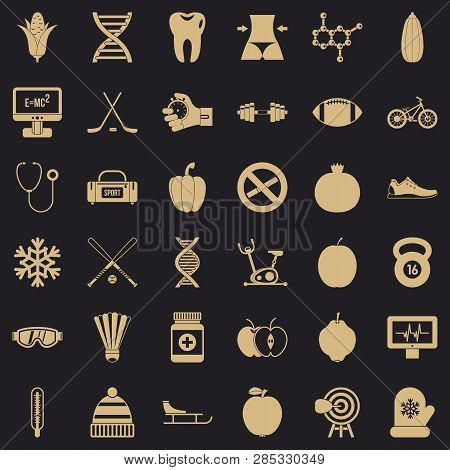 Wellness Condition Icons Set. Simple Style Of 36 Wellness Condition Vector Icons For Web For Any Des