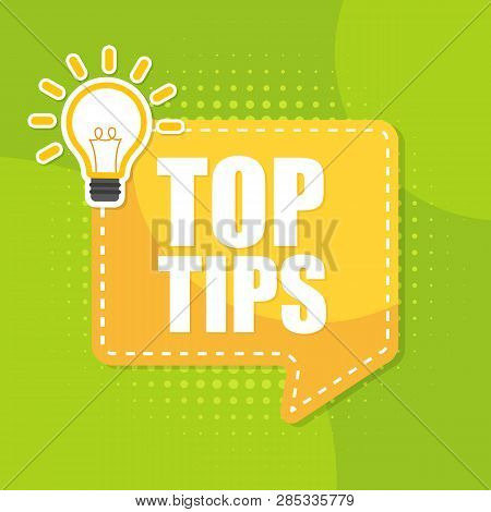 Top Tips. Vector Poster, Banner Vector Illustration Concept Image Icon