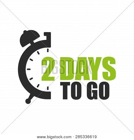 Number Of 2 Days To Go Flat Icon. Vector Stock Flat Illustration