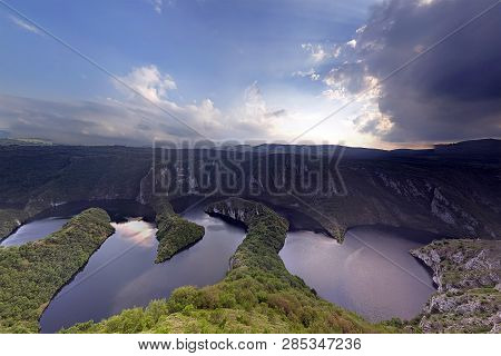 Uvac River, Serbia. Meanders Of The Uvac River, Serbia