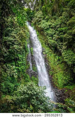 Melanting Waterfall And Jungle In Munduk, Bali, Indonesia