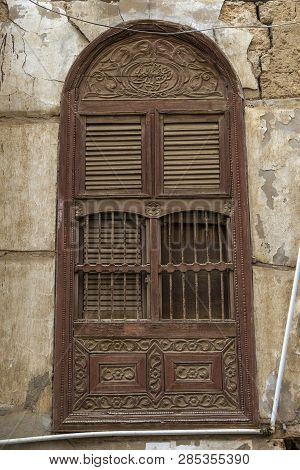 Old City In Jeddah Saudi Arabia Known As Historical Jeddah. Old And Heritage Windows And Doors In Je