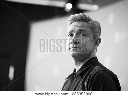 Martin Freeman poses at the 'The Operative' (Die Agentin) photocall during the 69th Berlinale Festival Berlin at Grand Hyatt Hotel on  February 10, 2019 in Berlin, Germany.                            