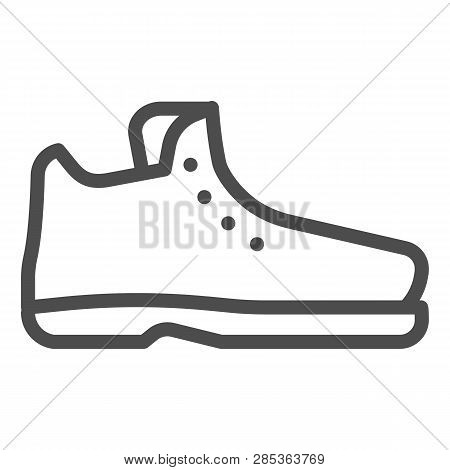 Male Boots Line Icon. Demi-season Boots Vector Illustration Isolated On White. Footwear Outline Styl