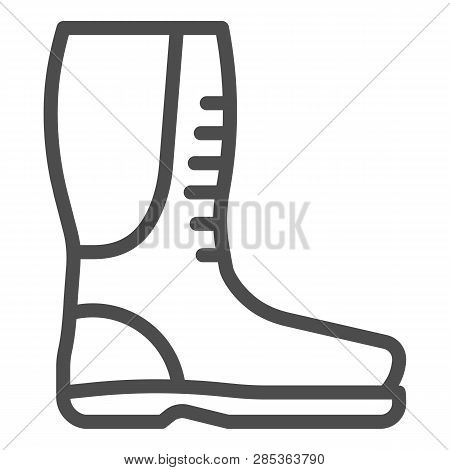 Autamn Boots Line Icon. Rubber Boots Vector Illustration Isolated On White. Protective Footwear Outl