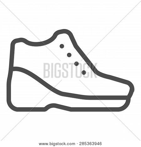 Warm Shoes On Platform Line Icon. Autamn Shoes Vector Illustration Isolated On White. Footwear Outli