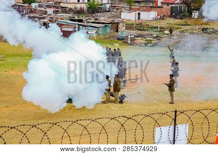 Artillery Cannon Guns On Display At Local Township