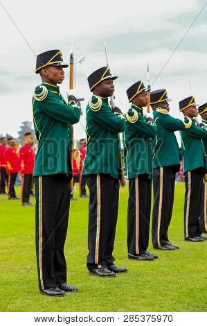 South African Defence Force Soldiers On Parade