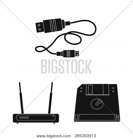 Isolated Object Of Laptop And Device Icon. Collection Of Laptop And Server Stock Symbol For Web.