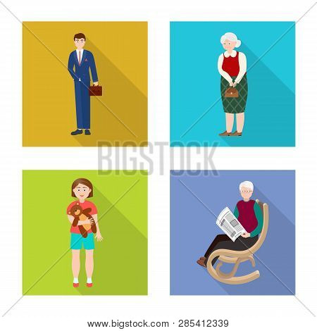 Vector Design Of Generation  And Happy  Sign. Set Of Generation  And Avatar  Stock Symbol For Web.