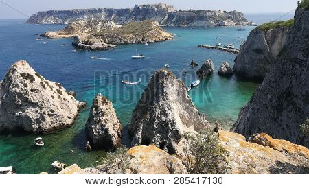 Scenic View Of The Beautiful Reefs In The Tremiti Islands On A Summer Day