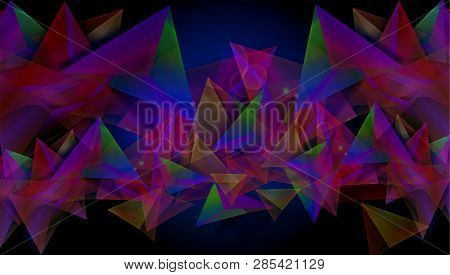 Colourful Backgrond With Geometric Association. Black In Bottom.