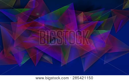 Colourful Illustration Desing With Geometric Association. Background In Blue.