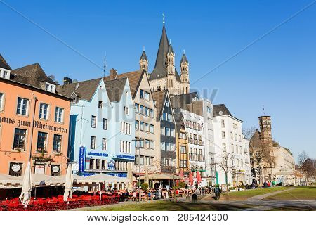 Old Gable Houses In The Old Town Of Cologne, Germany