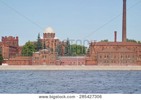 Image Of The Old Prison Crosses On The Waterfront In St. Petersburg.