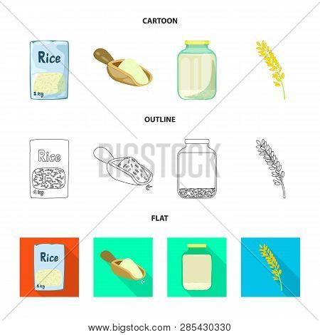 Vector Illustration Of Crop And Ecological Sign. Set Of Crop And Cooking Stock Vector Illustration.