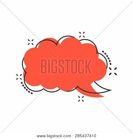 Vector Cartoon Blank Empty Speech Bubble Icon In Comic Style. Dialogue Box Illustration Pictogram. S