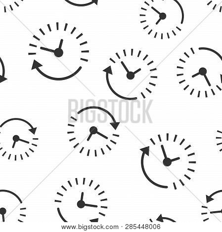 Clock Countdown Icon Seamless Pattern Background. Time Chronometer Vector Illustration. Watch Clock 