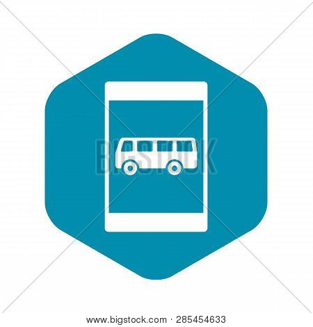 Bus Stop Sign Icon In Simple Style Isolated On White Background