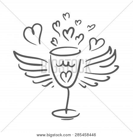 Wine Logo Design Template. Wineglass Vector Icon Illustration. Wine Degustation Tasting.