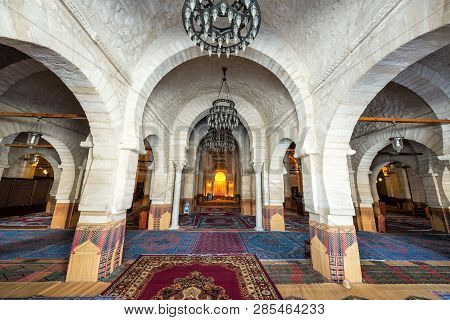 Sousse, Tunisia - April 7: View Inside The Great Mosque In Sousse, Tunisia On April 7, 2018