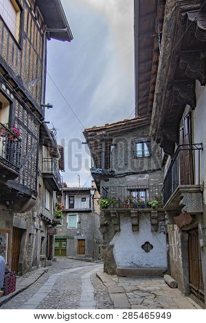 Alberca, Salamanca, Spain; June 2015: Streets And Buildings Of The Medieval Village Of La Alberca In