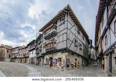 Alberca, Salamanca, Spain; June 2015: Streets And Buildings Of The Medieval Village Of La Alberca In