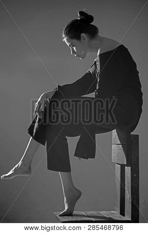 Bankruptcy And Crisis. Better To Die. Beauty And Fashion. Woman With Trendy Look. Solitude. Modern G