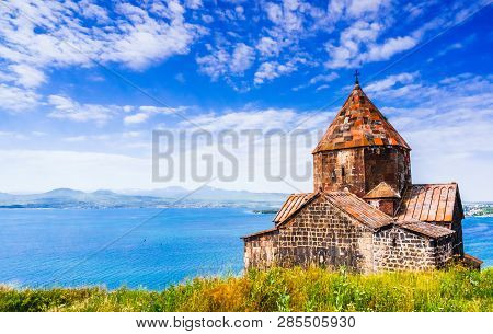 Scenic View Of An Old Sevanavank Church In Sevan In Armenia