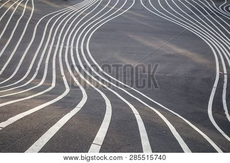 Copenhagen, Denmark - October 4, 2014: Whites Stripes At Superkilen Park In Norrebro District. Desig