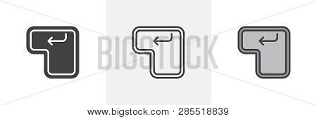 Enter Key Button Icon. Line, Glyph And Filled Outline Colorful Version, Enter Keyboard Key Outline A