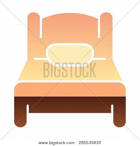 Single Bad Flat Icon. Sleep Color Icons In Trendy Flat Style. Single Room Gradient Style Design, Des