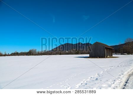 Snowscape In Benediktbeuren, Bavaria, Kochel Am See