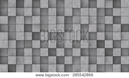 3d Rendered Concrete Blocks At Different Heights.