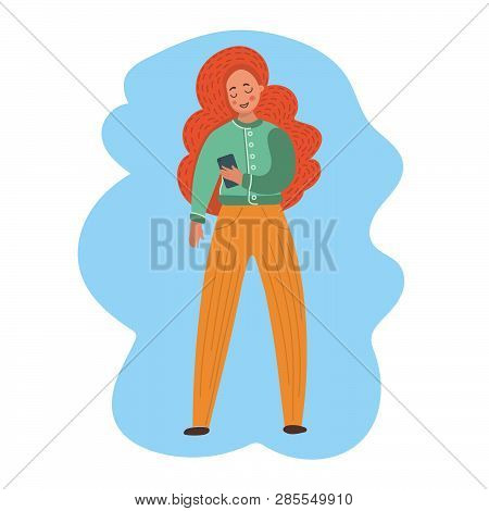 Girl Take Message Flat Market Business Vector Illustration Set For Print, Internet Business, Marketi