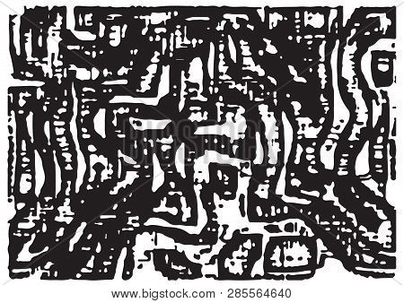 Modern Screen Print Texture, Zig Zag Lines Texture, Abstract Grunge Background, Vector Illustration 