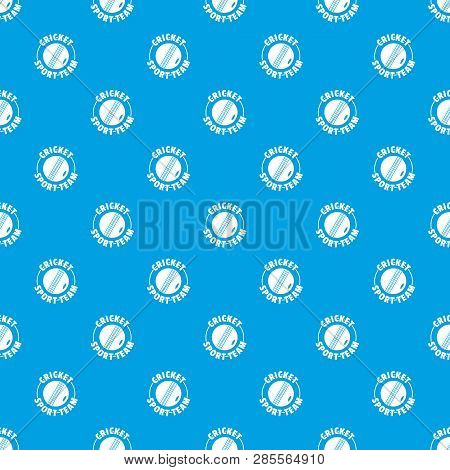 Cricket Sport Pattern Vector Seamless Blue Repeat For Any Use