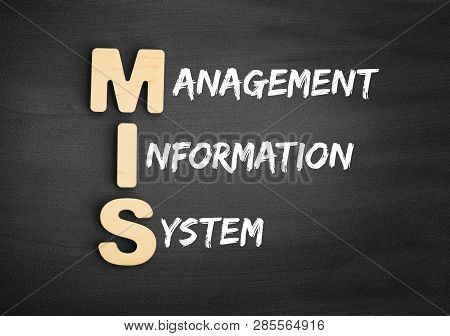 Wooden Alphabets Building The Word Mis - Management Information System Acronym On Blackboard