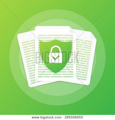 Document Protection Concept, Confidential Information And Privacy. Secure Data With Paper Doc Roll A