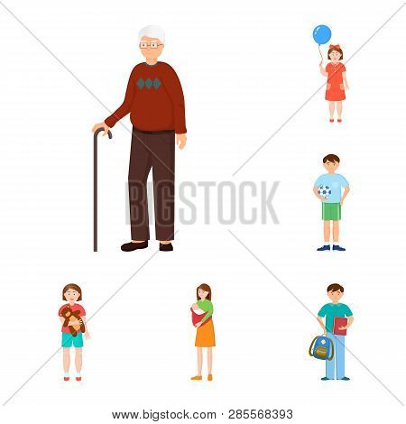 Vector Illustration Of Family  And People Symbol. Set Of Family  And Avatar  Vector Icon For Stock.
