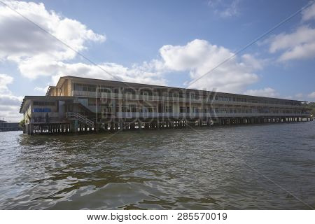 Bandar Seri Begawan, Brunei - 10 February, 2019: The River Village Of Kampong Ayer In Bandar Seri Be