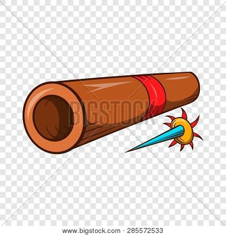 Ninja Bamboo Tube With A Poisoned Arrow Icon In Cartoon Style Isolated On Background For Any Web Des