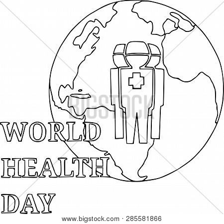 Health Day. Wellness, Health Protection And Global Medicine Healthcare Poster, Vector Illustration, 