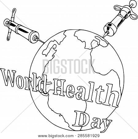 Health Day. Wellness, Health Protection And Global Medicine Healthcare Poster, Vector Illustration, 