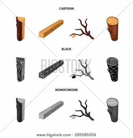 Vector Design Of Tree   And Raw  Icon. Set Of Tree   And Construction Vector Icon For Stock.