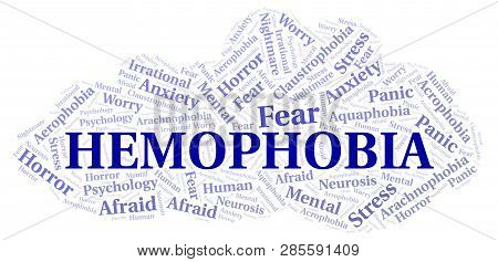 Hemophobia Word Cloud. Wordcloud Made With Text Only.