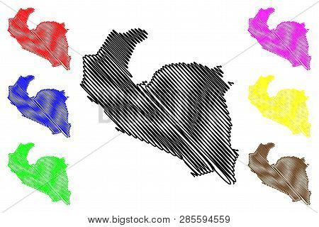 South Khorasan Province (provinces Of Iran, Islamic Republic Of Iran, Persia) Map Vector Illustratio
