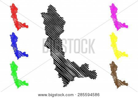 West Azerbaijan Province (provinces Of Iran, Islamic Republic Of Iran, Persia) Map Vector Illustrati